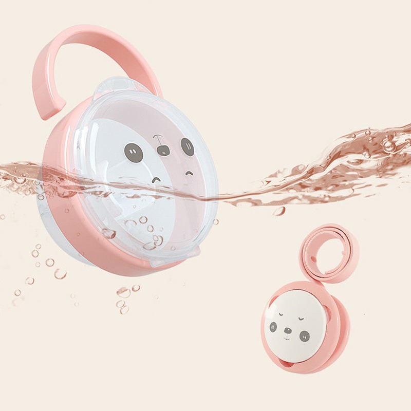 Cadena para chupete con diseño de panda, caja de almacenamiento para chupete, caja transparente a prueba de polvo para chupete de bebé, 2 opciones disponibles