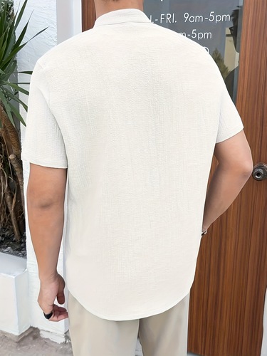 Polyester Classic Casual Shirt Lightweight Polyester's Cross-Border