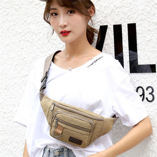 Men's Canvas Waist Bag Outdoor Sports Running Multifunctional Mobile Phone Casual Bag Factory Wholesale Cycling Tactical Wallet