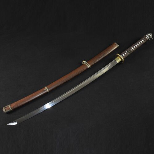 Longquan City Sword Japanese Style Command Hard Sword Self-defense Knife High Manganese Steel One-piece Cold Weapon Craft Collection Unsharpened