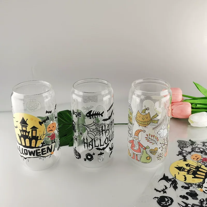 Glass, sticker, halloween, 3D