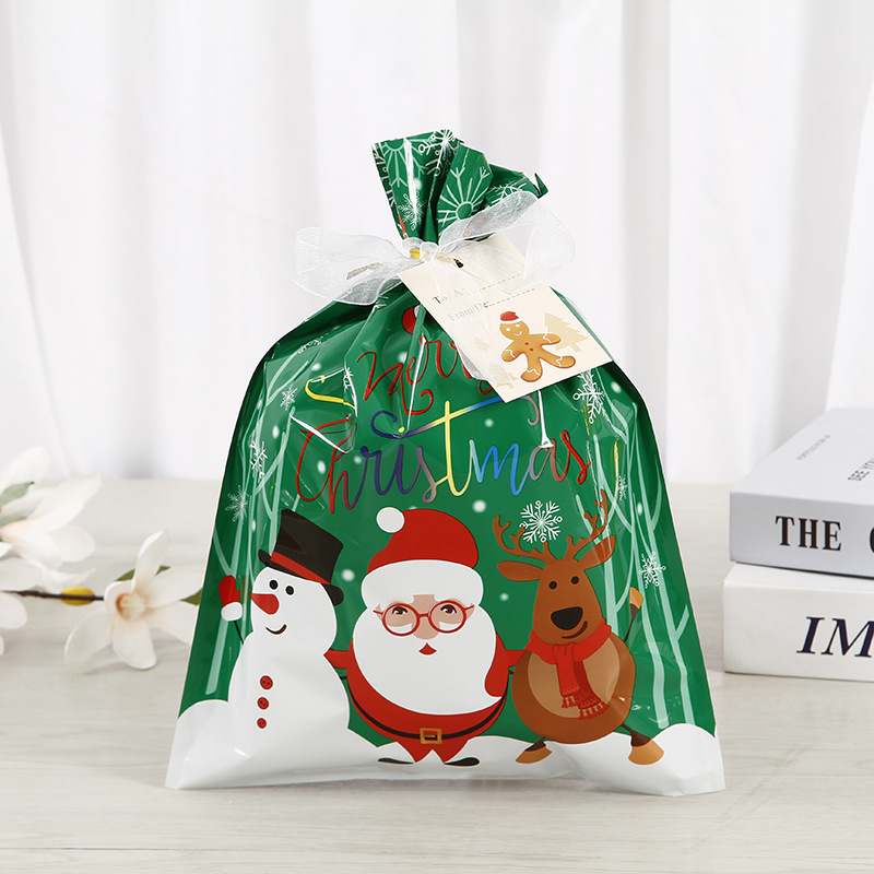 En stock corbata cuerda Navidad caramelo bolsa alce Santa Claus Correa cordón bolsa caramelo bolsa de regalo personalización image 12