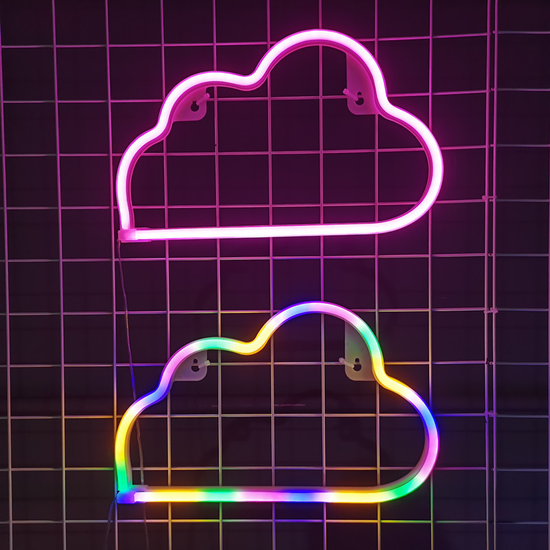 En stock LED nube luz de neón luz de modelado luz de noche Internet celebridad habitación decoración colgante de pared atmósfera creativa diseño de luz