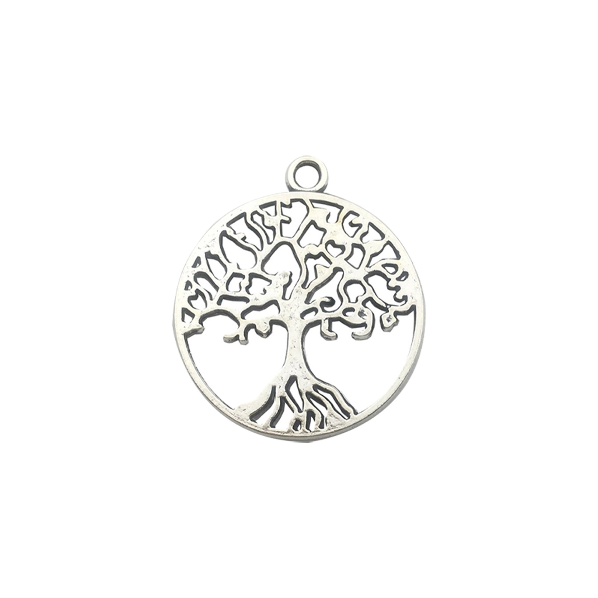 Colgante pequeño colgante de plata antigua 1 árbol de la vida colgante pulido accesorios hechos a mano con cuentas DIY accesorios de la joyería material