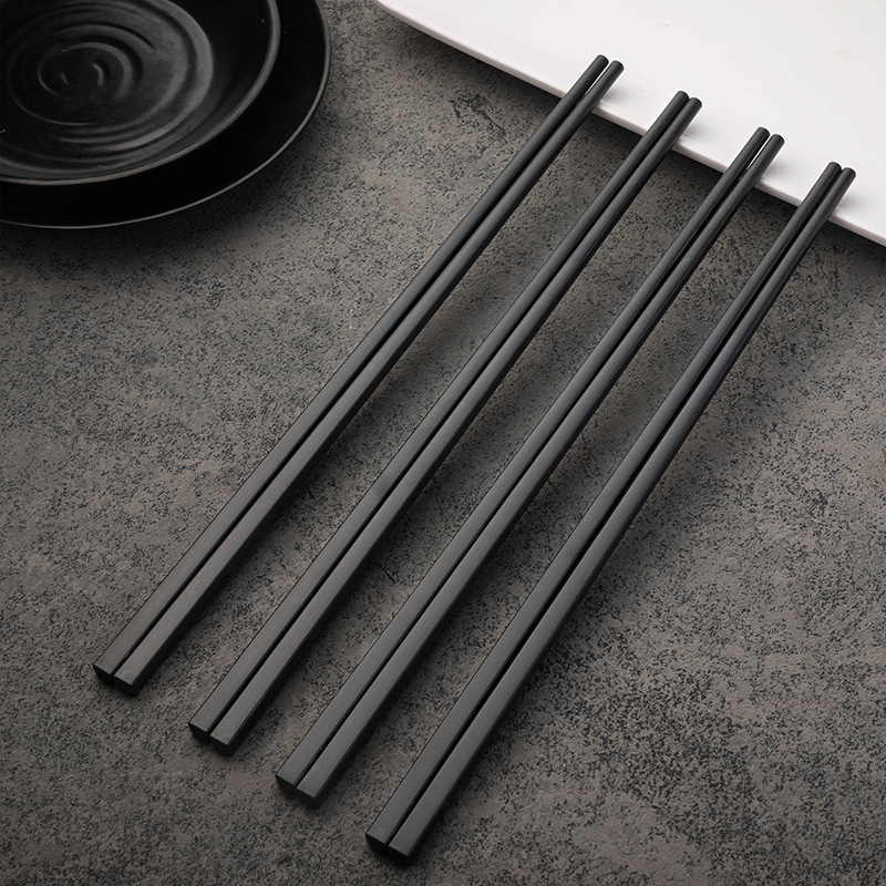 Alloy Chopsticks, 10 Pairs of Chopsticks, Mildew-Proof and Anti-Bacterial, Household High-End Commercial Catering Long Chopsticks, Dishwasher Safe