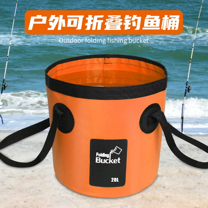 Foldable bucket, universal handheld capacious storage system for traveling, wholesale