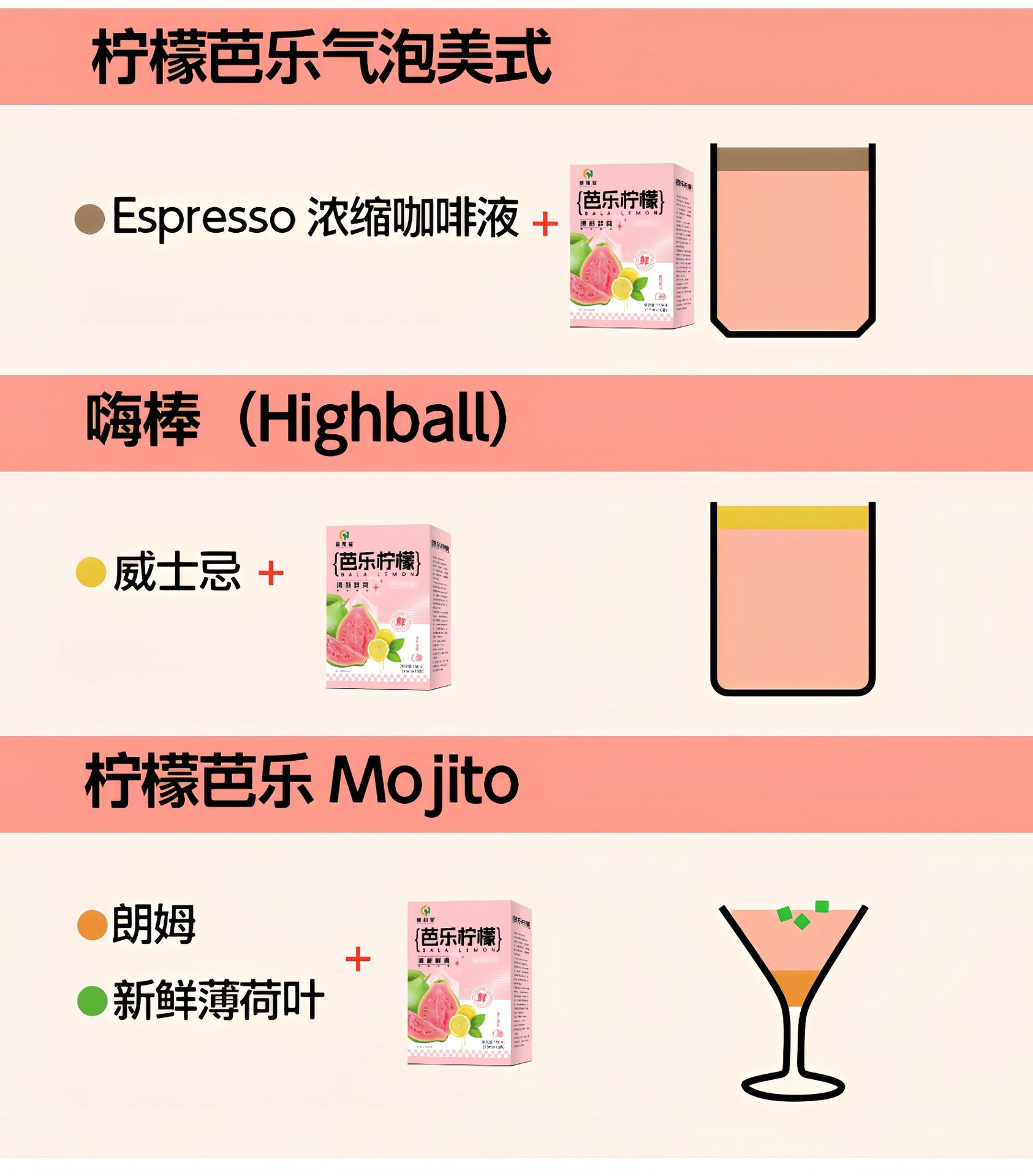 Guava Lemon Concentrated Plant Drink 150ml Refreshing Summer Beverage Mix 15ml x 10 Sticks in use