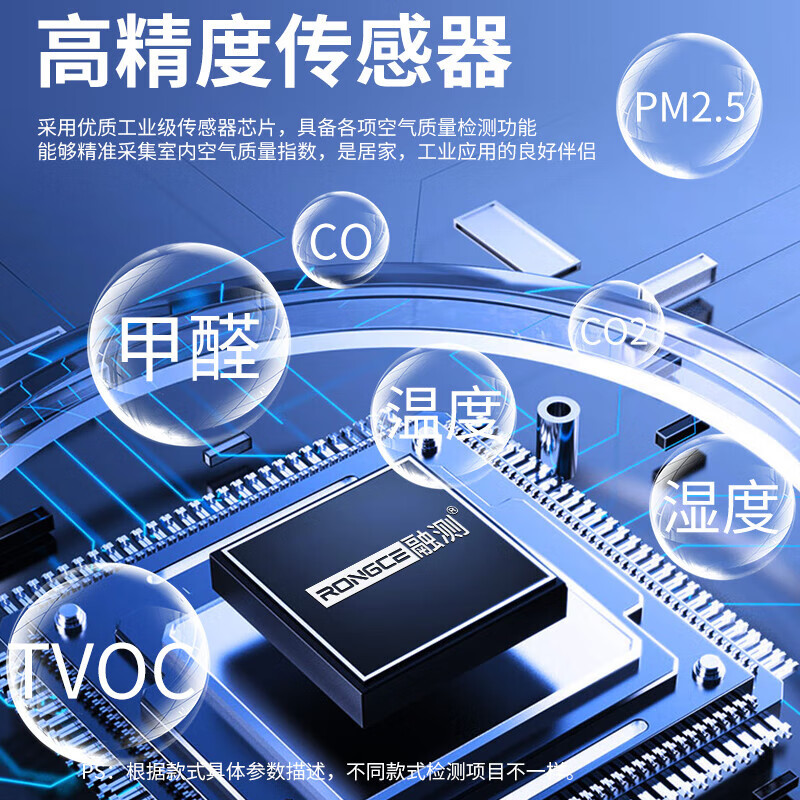 온도 및 습도 포름 알데히드 이산화탄소 감지기 가정용 실내 공기 품질 감지 모니터 디스플레이 산업
