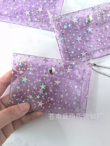 Pvc Card Holder, Transparent Id Card Holder, Fan Merchandise, Access Card Holder, Small Coin Purse, Mini Storage Pouch, Handheld Star-Shaped Bag