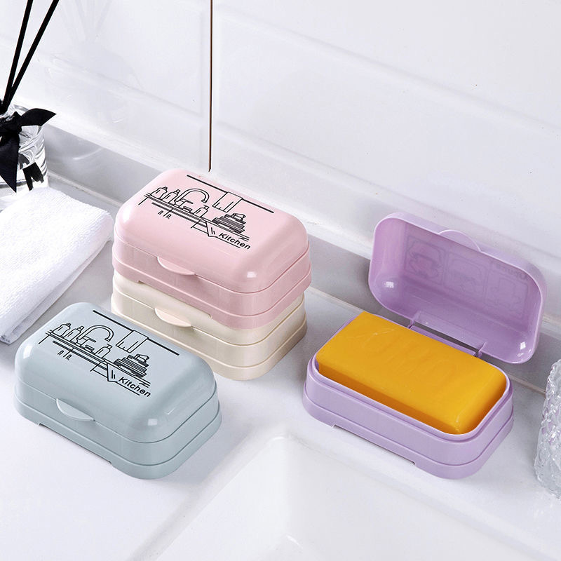 Laundry soap box with lid large bathroom draining personalized creative student dormitory portable soap box double layer Laundry soap box with lid large bathroom draining personalized creative student dormitory portable soap box double layer
