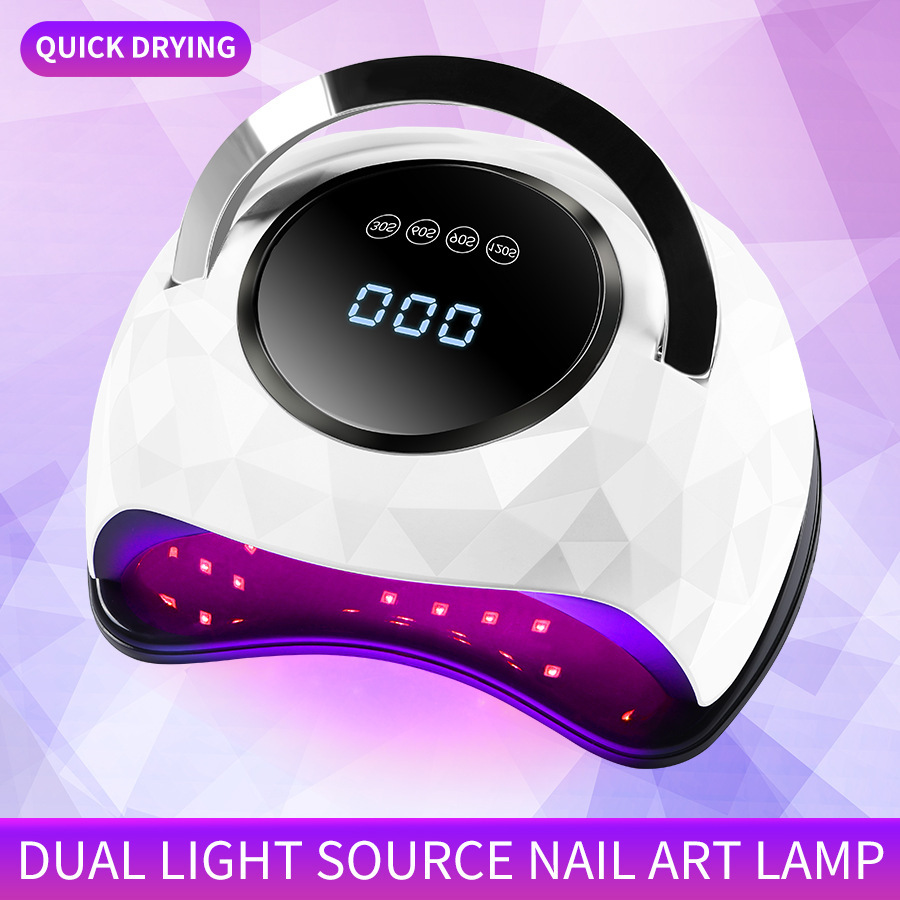 Lámpara de diamante 288W máquina de fototerapia de secado rápido de uñas 63 perlas de lámpara de alta potencia pegamento para hornear rápido