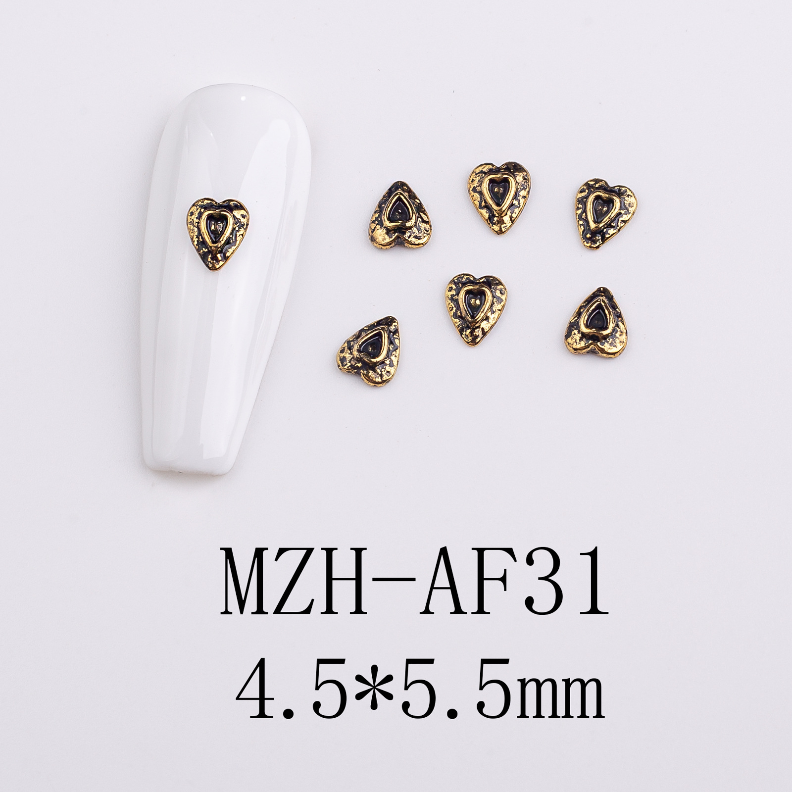 10g Weight Nail Decoration Accessories Nail Supplies 1 Piece Quantity Alloy Material Halloween Festival Heart Shape Pattern Retro, Simple Style Style Halloween Retro Simple Style Heart Shape Alloy Nail Decoration Accessories 1 Piece 12