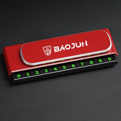 Nömrəli dayanma kartı, number plate, car mobile - can-be-hidden-baojun-red