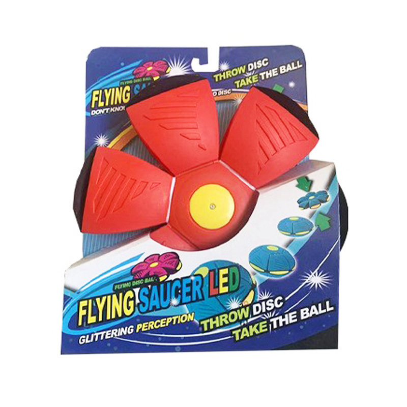 Bola de platillo mágico deformable al aire libre pie pie pie a pie juguetes para niños con lámparas elásticas raqueta bola mayorista