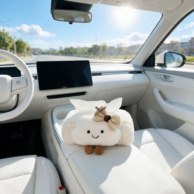 Seat-mounted Car Tissue Bag, Cute – Car tissue box/set