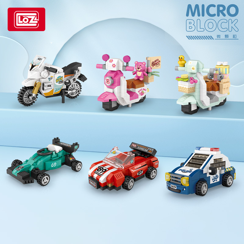 LOZ8613迷你小车模型微颗粒积木拼装小孩子玩具儿童礼品赠品