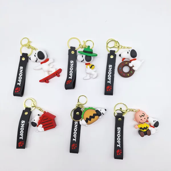 Cross-Border Creative Cartoon Dessert Snoopy Doll Keychain Pendant Car Bag Keychain Accessories Gift