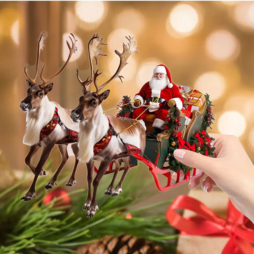 Yeni Noel Baba Elk Kızak Ev Partisi Atmosferi Dekorasyon Kolye_voghion.com