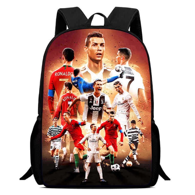 Amazon crossover nueva mochila con estampado periférico de futbolista mochila escolar para estudiantes mochila para niños