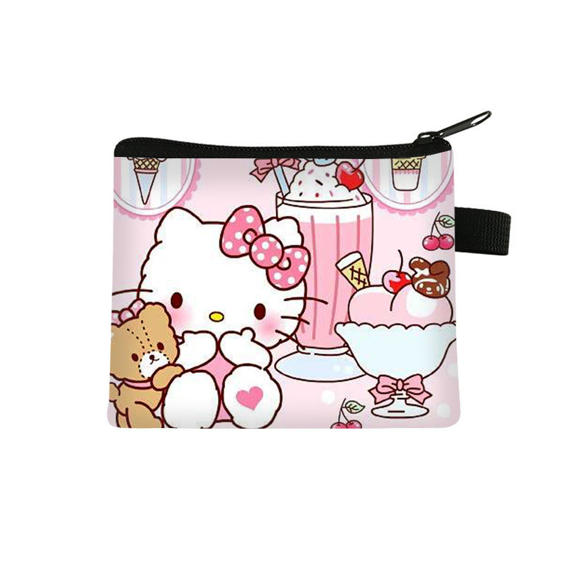 2024 Cross-border New Hello Kitty Girls' Pocket Organizer Cartoon Elementary School Style Storage Bags Wholesale Hot