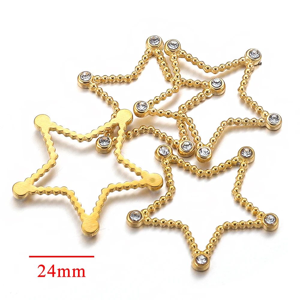 Simple Style, Classic Style Style 4 PCS/Package 21.5mm Diameter 304 Stainless Steel Zircon Solid Color Pendant Jewelry Accessories
