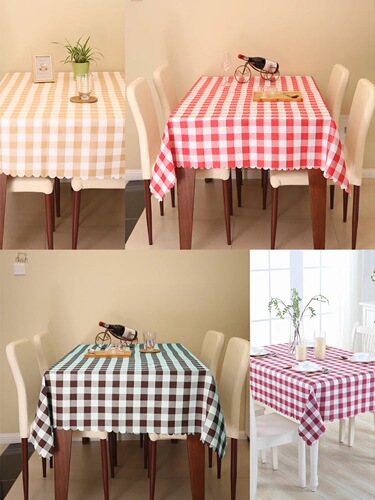 Supermarket Duitou beautiful tablecloth merchant super small square table coffee table tablecloth shopping mall display plaid cloth decorative scene props