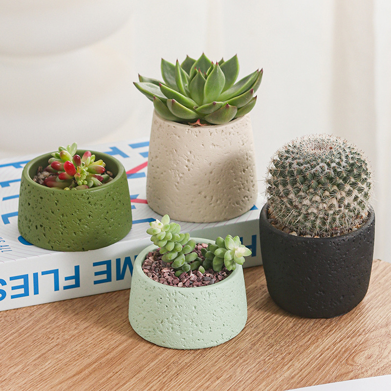 Trendy Mini Cement Planter, Simple Succulent And Dried Flower Pot, Cross-Border Nordic Style, Wholesale From_voghion.com