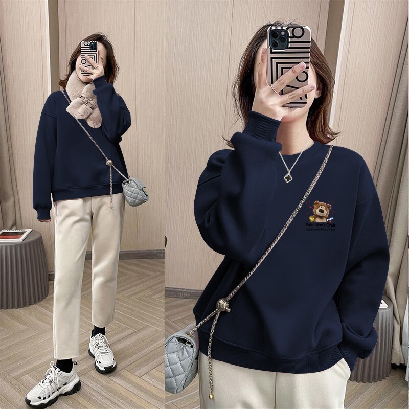 Brand Discount Women's Clothing Clearance High-Quality Simple Thin Round Neck Sweatshirt Fashionable Age-Reducing Versatile Fleece Top Trendy Brand Discount Women's Clothing Clearance High-Quality Simple Thin Round Neck Sweatshirt Fashionable Age-Reducing Versatile Fleece Top Trendy