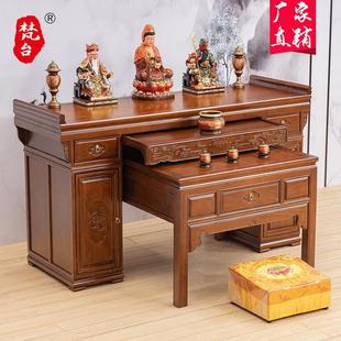 Fragrant case Buddha table eight immortals table head rural eight immortals three-layer solid wood Buddha hall factory living room case worship table god table home