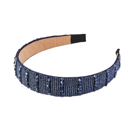 New European and American Baroque crystal headband small version sponge thin edge headband Korean version rhinestone beaded hair accessories for women