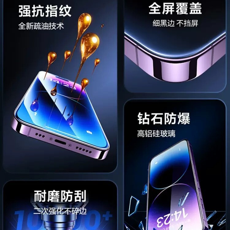 适用苹果17Promax无尘仓钢化膜iPhone16除尘舱磨砂手机膜全屏防窥|undefined