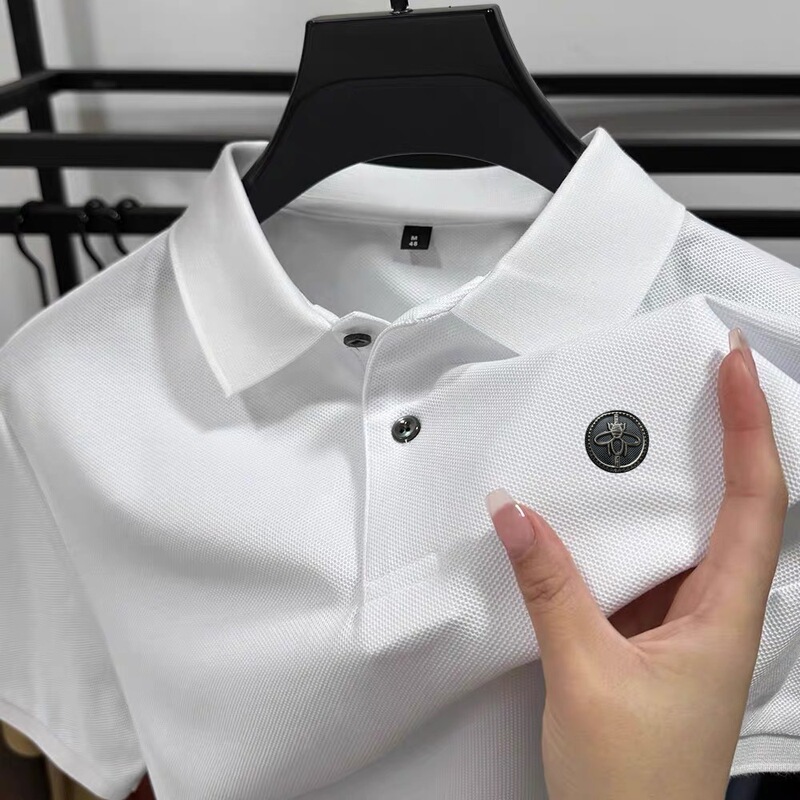 大きいサイズのトレンディなブランドカウンター本物の半袖 Tシャツメンズポロ Tシャツ 2025 夏の新しいお父さん着用紳士服|undefined