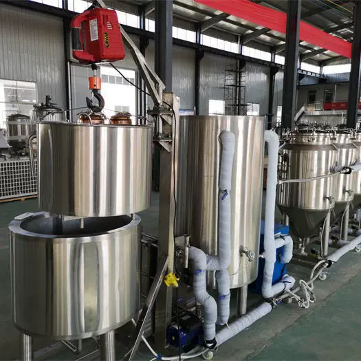 100L家酿啤酒设备便携操作简可玩性高美式三桶糖化酿酒设备一体机