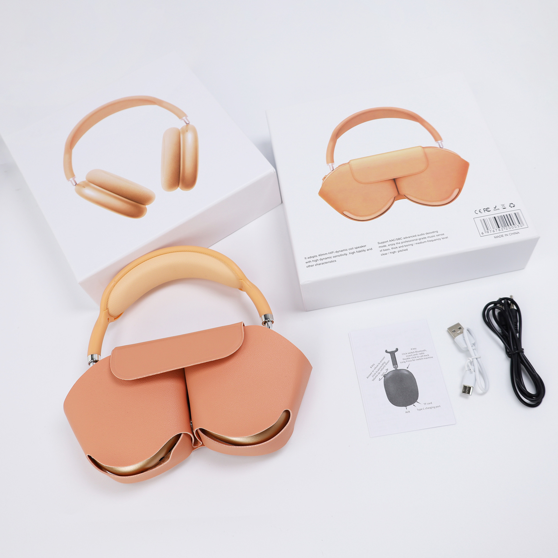 Auriculares inalámbricos supraaurales Huaqiangbei - Nuevo modelo transfronterizo, con Bluetooth y micrófono, en stock de fábrica, cómodos para uso prolongado, batería de larga duración