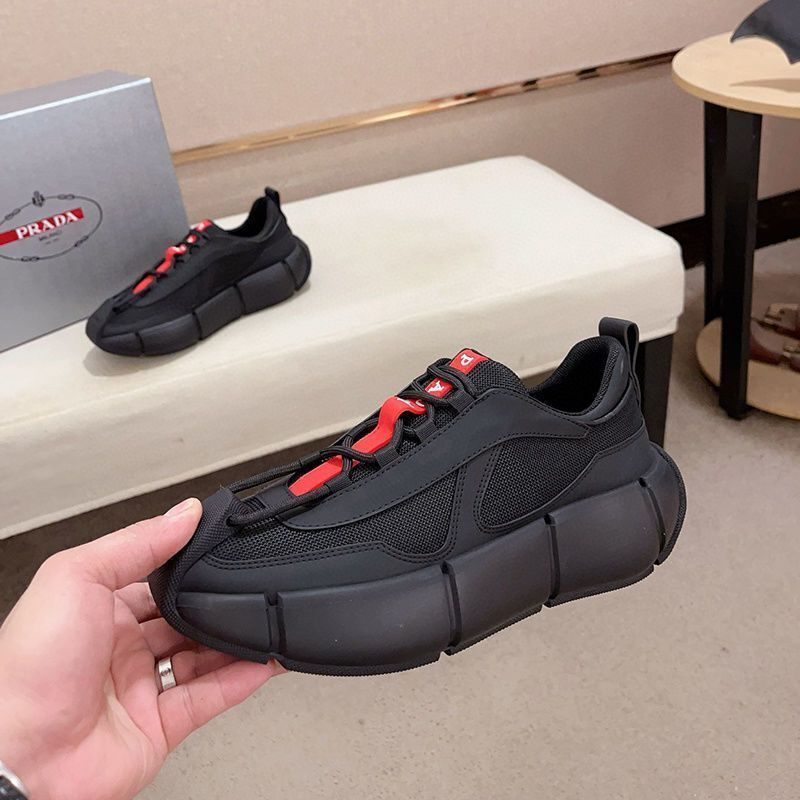 2025 European Dad Shoes Genuine Leather Breathable Mesh Thick-Soled Fashion Sports Casual Shoes Color-Blocking Lace-Up Men's Shoes Trendy