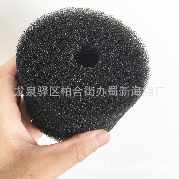 厂家供应圆柱形网孔滤水海绵/喷泉设备内衬过滤泡棉/粗孔过滤海绵