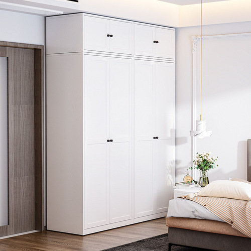 Steel Cabinet for Home Bedroom with Glass Door, Simple Metal Wardrobe, Economical Metal Balcony Storage Cabinet