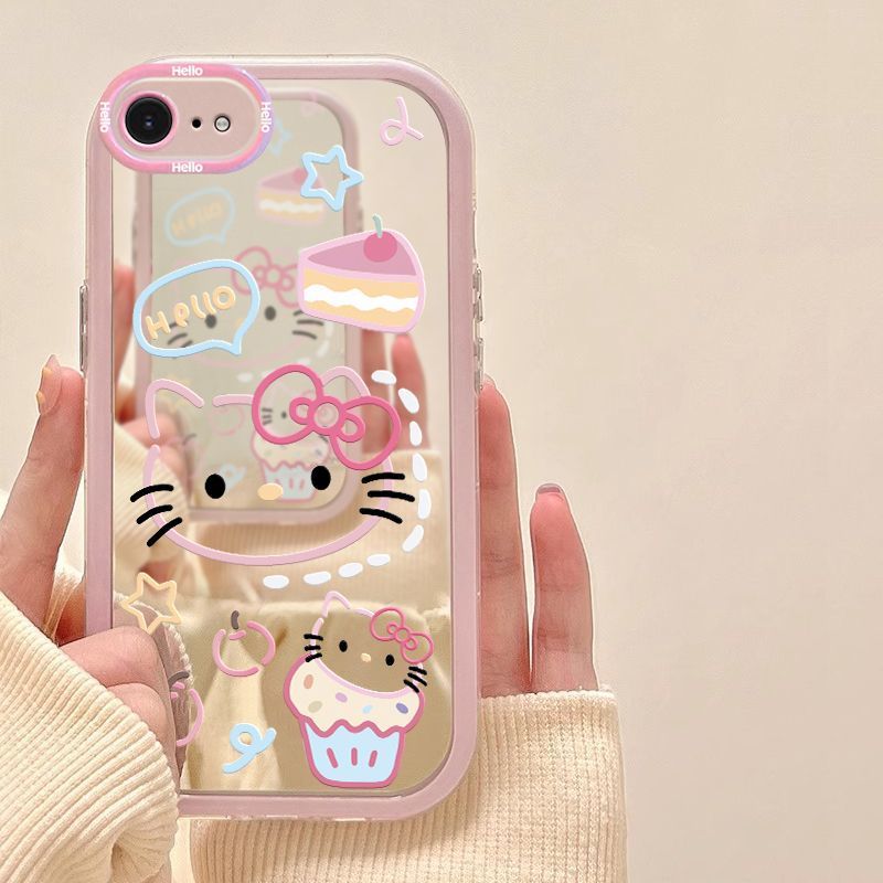 Aplicable a Apple 16e funda para teléfono móvil dibujos animados nuevo iphone16e funda para teléfono móvil Apple 16 todo incluido espejo femenino ktcat