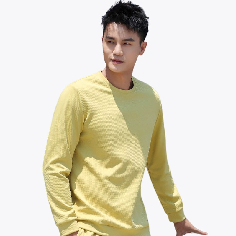 Otoño e Invierno que basa el suéter de los hombres caliente simple moda Klein azul suelta color sólido suéter manga larga suéter image 5