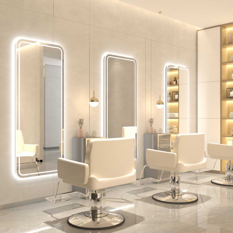 eQp Barberie Red espejo simple tipo de pared belleza mirror salón de belleza espejo unilateral banda de moda image 10