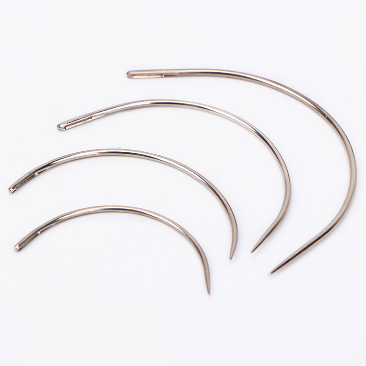 Fábrica directa agujero grande aguja curva en forma de c agujas de cuero hechas a mano agujas curvas agujas de coser agujas de coser DIY agujas de arco