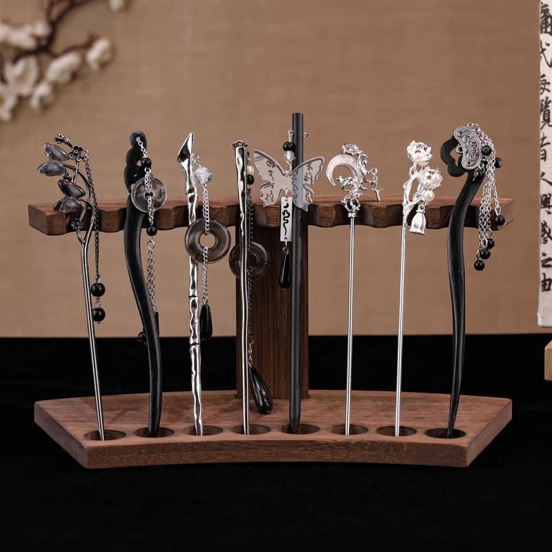 Nueva horquilla china 2025 nuevo estilo estilo antiguo horquilla mujer falda de cara de caballo de alta calidad estilo nacional horquilla de madera paso a paso horquilla tocado