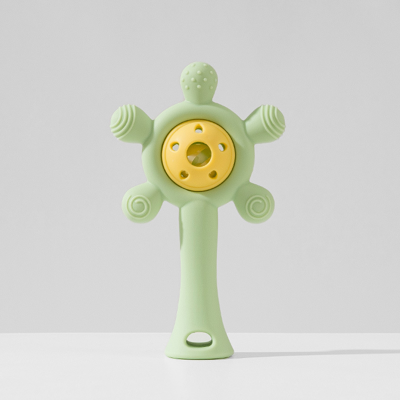 Molino de viento, goma molar, bebé, mordisco, pelar, pelar, pelar, manos, nuevo material, molar de silicona