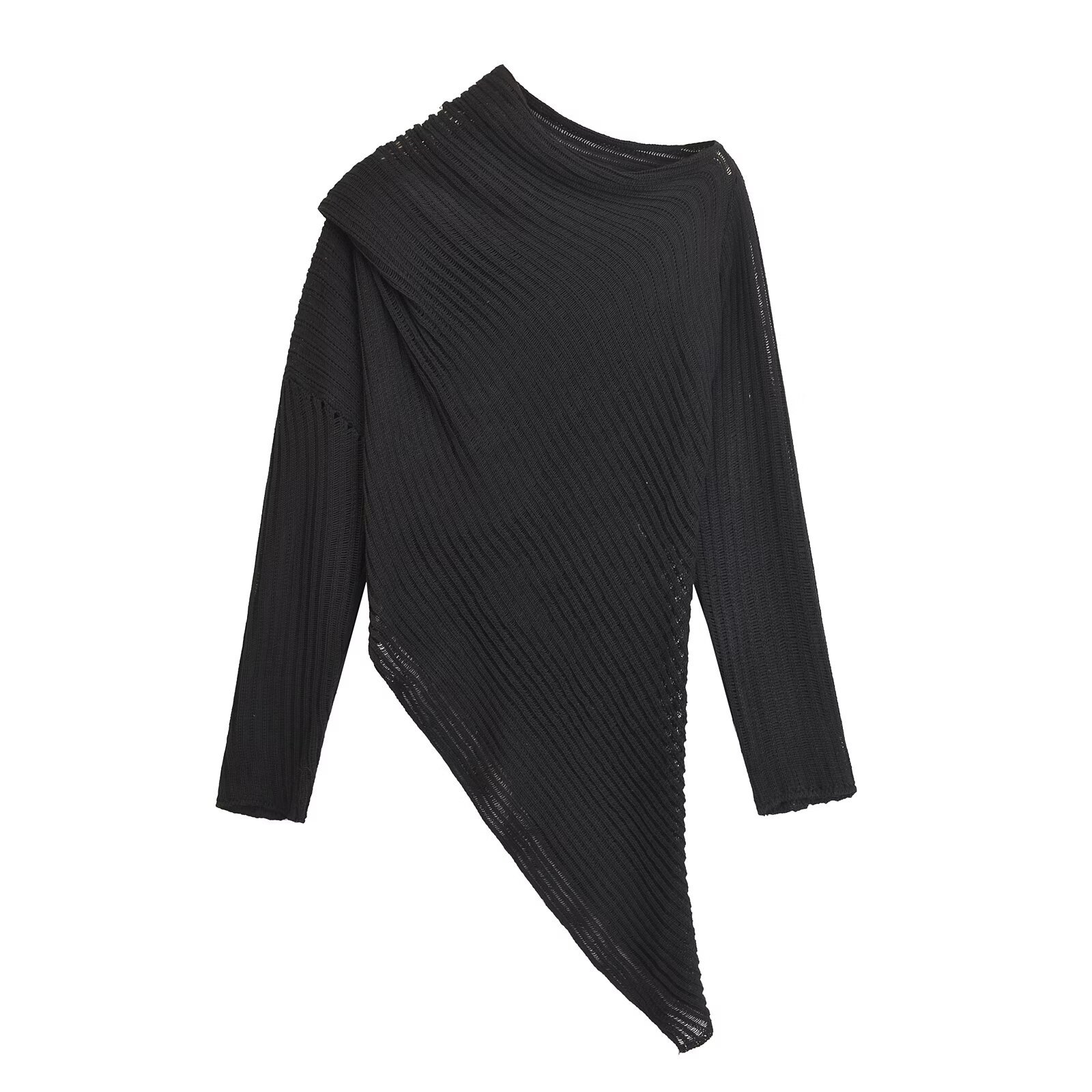 Oh, women's clothing 2024 summer new item asymmetric mesh perspective sexy knitting on top_voghion.com