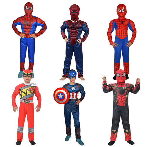 Captain America Superhero Costume Hulk Spider-Man Children's Performance Clothes Thor Superman Performance Costume