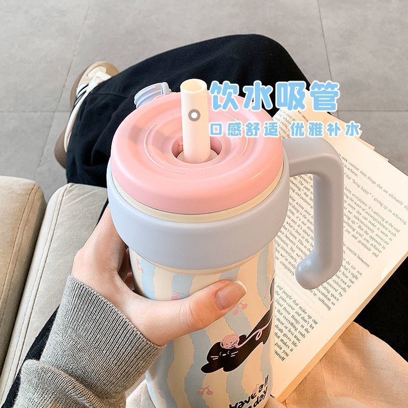 新款大容量冰霸杯男女高颜值吸管杯316不锈钢双层真空保温杯|undefined
