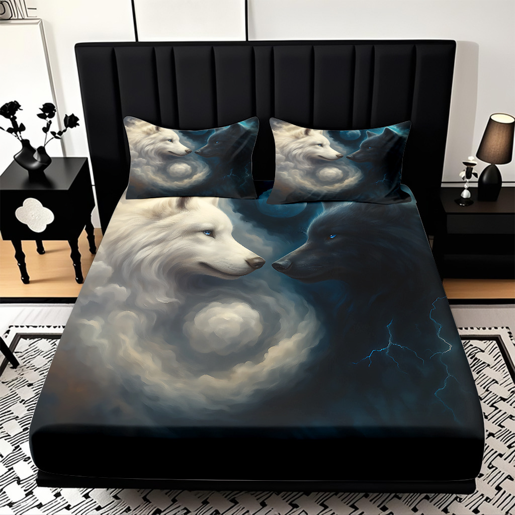 TEMU / JIT Hot Wolf 3D Digital Printing Quilt Set Soporte internacional exclusivo para la impresión