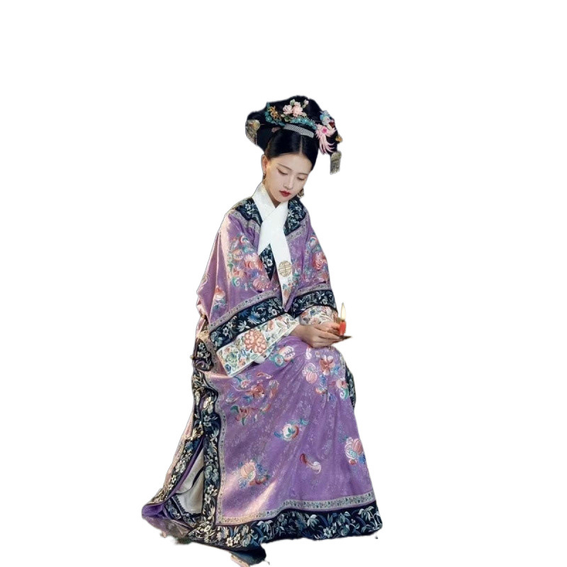 G2L GEGE YOUNG IMPERIAL CONCUBINE QING DYNASTY 여성 의류 VIGOR 의류 HANFU 청나라 VIGOR 인쇄 궁전 고대 중국