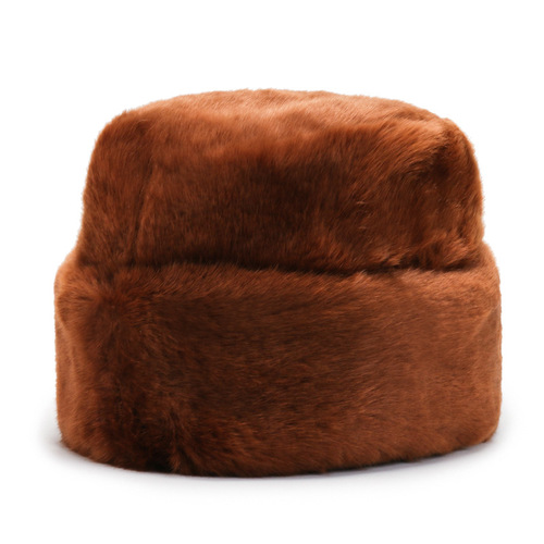 Winter faux mink men's hat, thick warm hat for middle-aged and elderly, flat top hat, old man's hat, landlord president hat