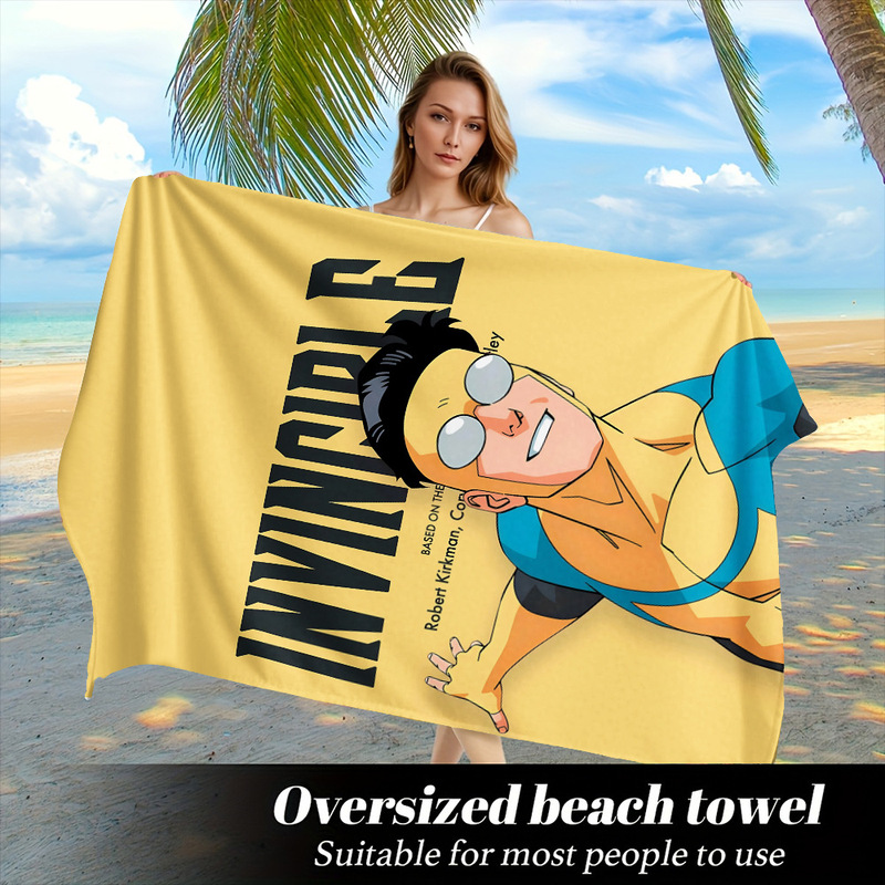 Cross-Border Cartoon Animation Invincible Superhero Printed Beach Towel Invincible Hero Children's Bath Towel Cross-Border Cartoon Animation Invincible Superhero Printed Beach Towel Invincible Hero Children's Bath Towel